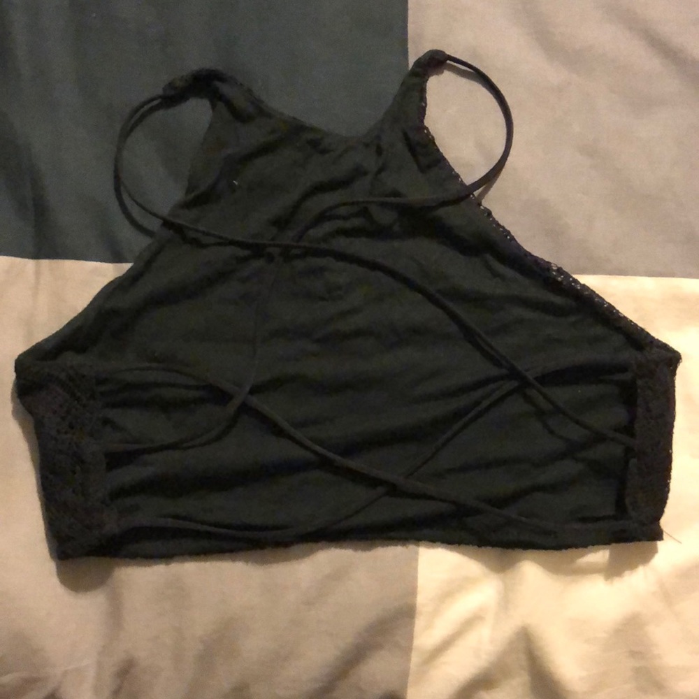 Me to We crop top w/ an open strappy back